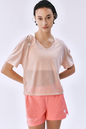 Áo Thể Thao Nữ Wo Semi Crop Mesh Layered Short Sleeve T-Shirts