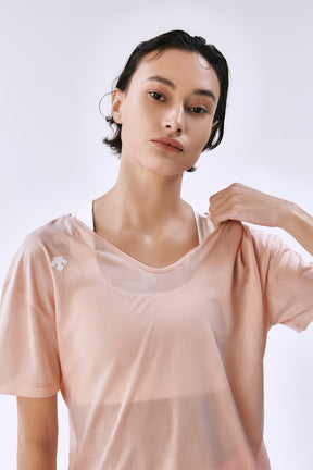 Áo Thể Thao Nữ Wo Semi Crop Mesh Layered Short Sleeve T-Shirts